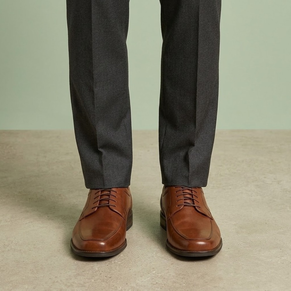 Florsheim Oxford Shoes Men's 9 3E‎ Brown Leather Square Toe Dress